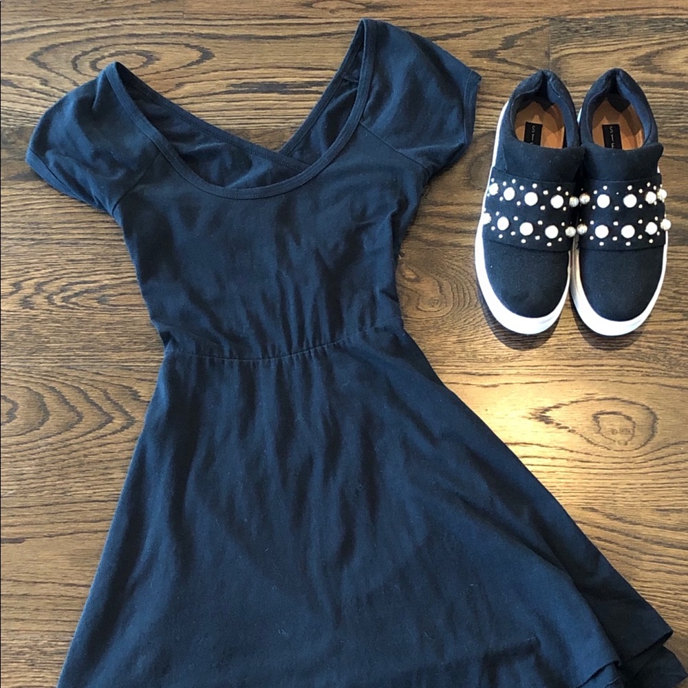 Black Brandy Melville skater dress w crossback